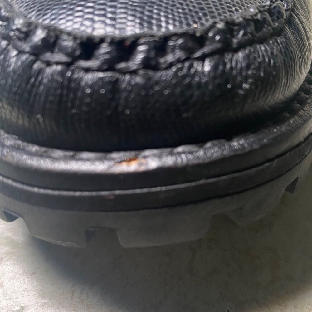 Cole Haan Womens Black Leather Loafers Size 8 Textured Lug Sole Slip-On Comfort - Picture 10 of 10